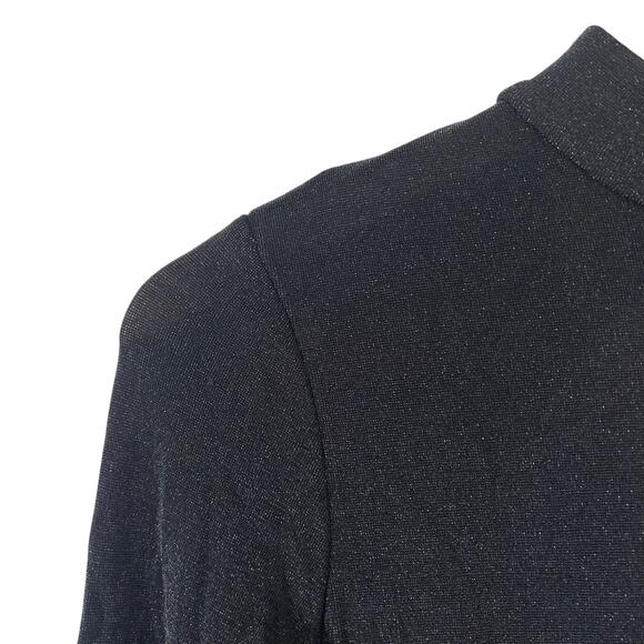 Superdown Black Sparkly Long Sleeve Flare Jumpsuit Sz M - Picture 3 of 7